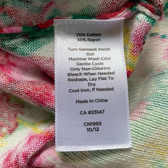 Talbots Floral Cardigan Sweater Women’s Medium - Picture 5 of 6